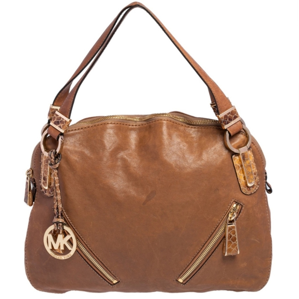 Michael Kors British Tan Leather Matilda Satchel Bag